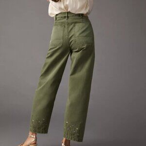 Scotch & Soda The Pip Utility Chino Military Green with flower embroidery 26/32